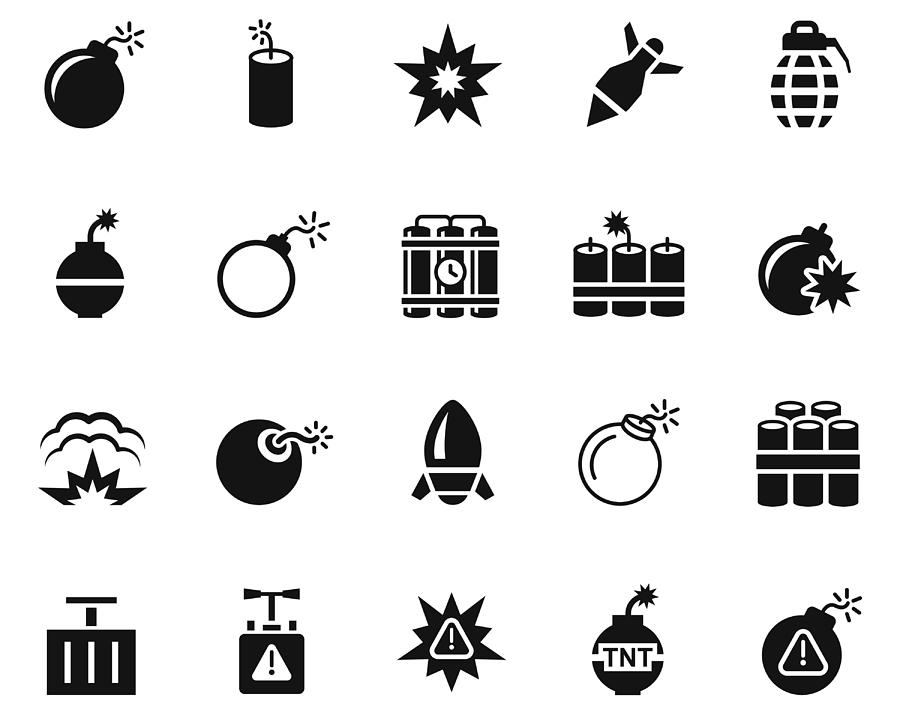 Explode icon set Drawing by DivVector