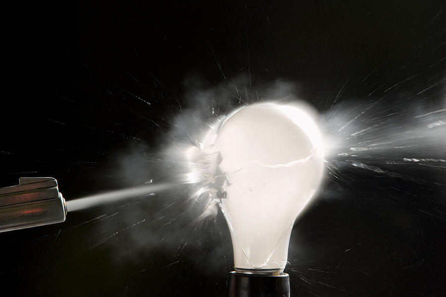 Exploding Light Bulb. Photograph by RyersonClark