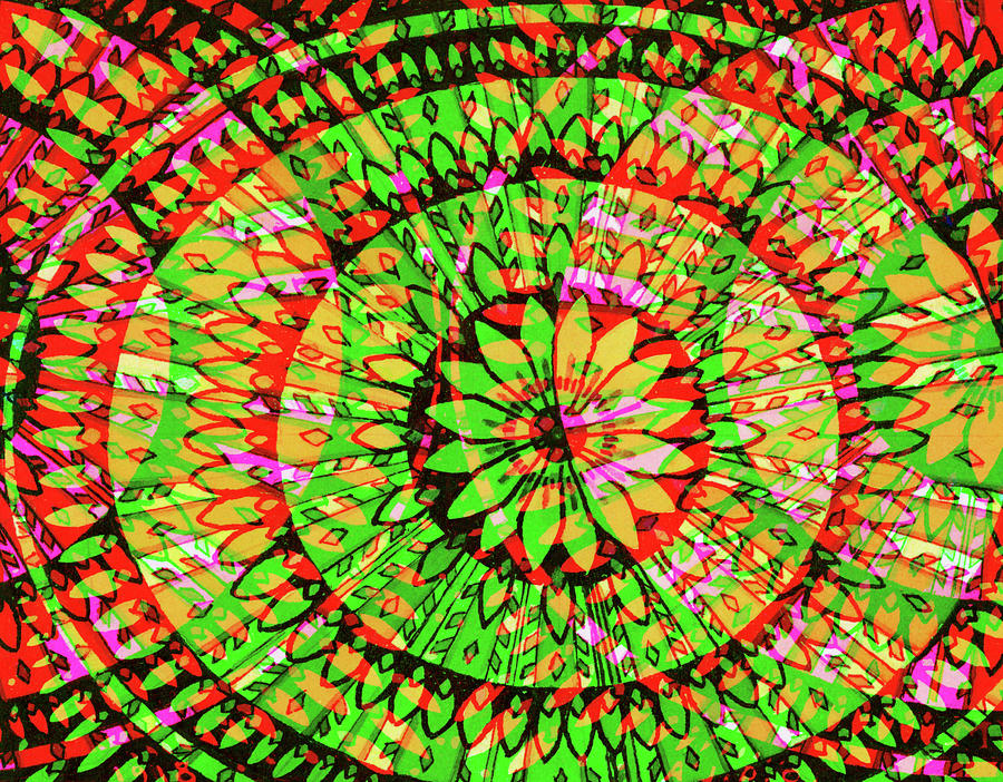 Exploding Mandala Colorful Abstract Digital Art
