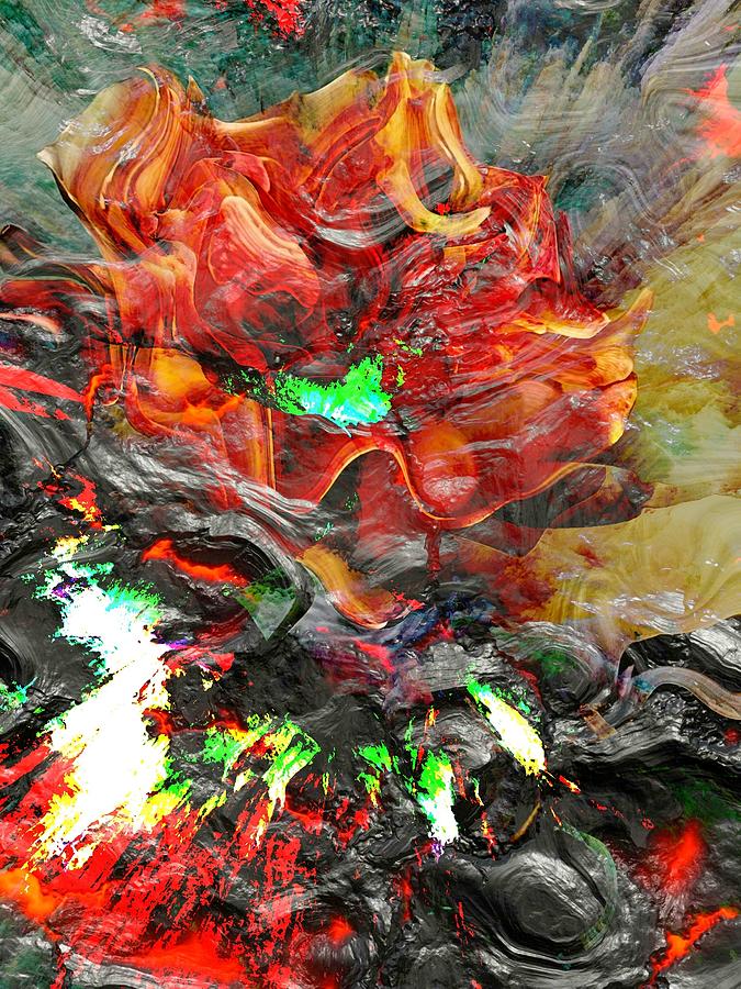 Exploding Rose Digital Art by Kathleen Boyles