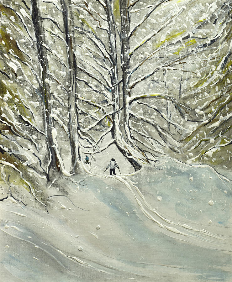 Exploring in the Woods and Powder Painting by Pete Caswell