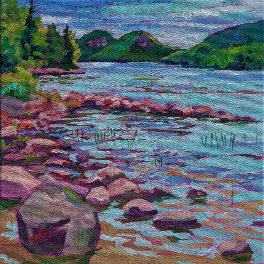 Acadia National Park Painting - Exploring Jordon Pond Acadia by Heather Nagy