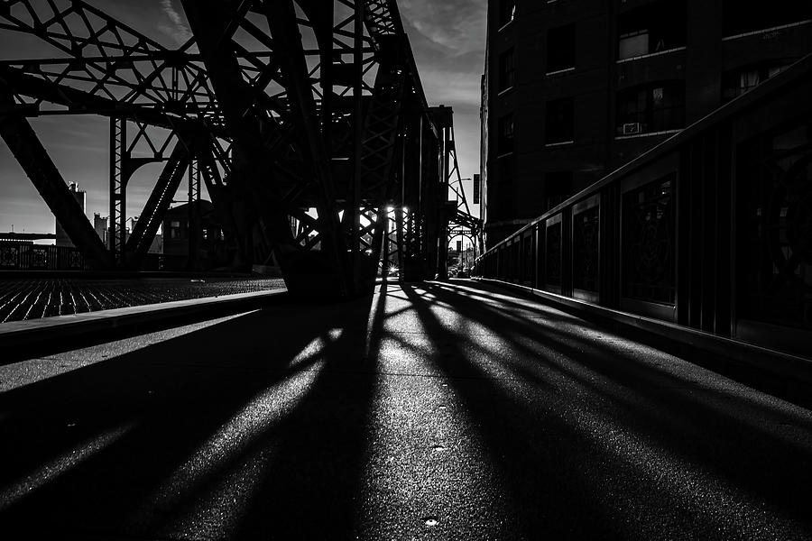 Exploring lines and shadows on the Cermak Bridge in Chicago  Photograph by Sven Brogren
