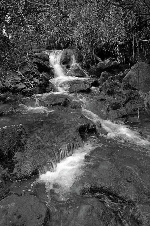 Exploring Queda do Vigario Waterfall in monochrome Photograph by Angelo DeVal