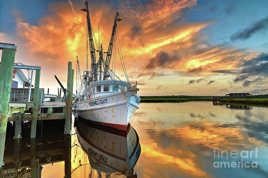 Trawlers Photograph - Explosion Of Morning Light by Terrah Hewett