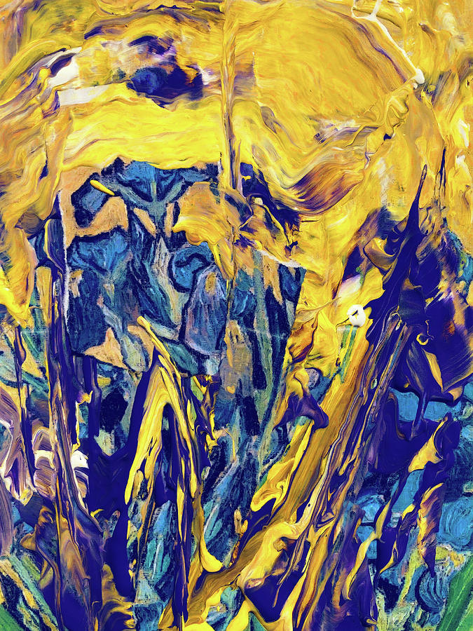 Explosion of yellow and blue Painting by Nop Briex