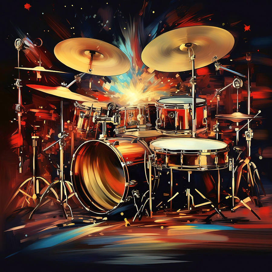 Explosive Drum Set Digital Art by Athena Mckinzie
