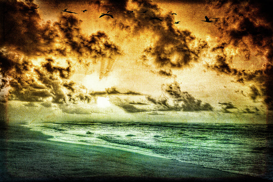 Explosive Sunrise on the Outer Banks fx Digital Art by Dan Carmichael
