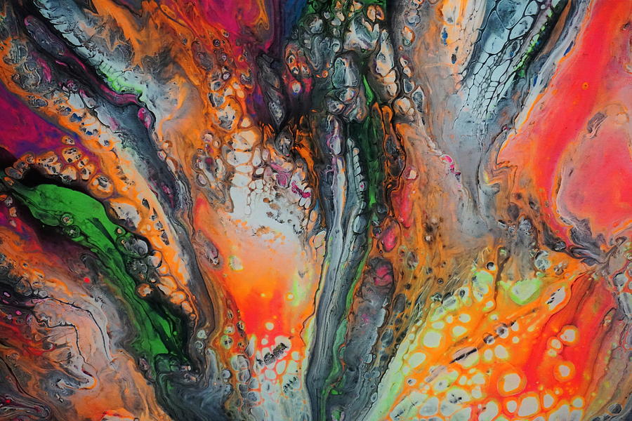 Expolsion Abstract Acrylic Paint Pour Fluid Art Painting by Jill ...