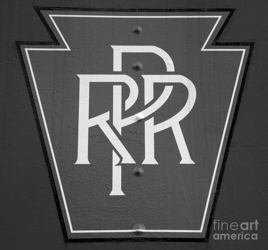 Export PA Pennsylvania Railroad Logo Black And White Photograph by Adam Jewell