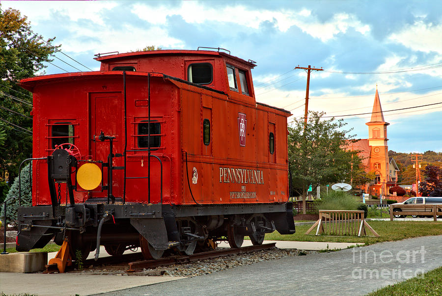 Export PA St Mary Our Lady of Lourdes Church Behind The Caboose Photograph by Adam Jewell