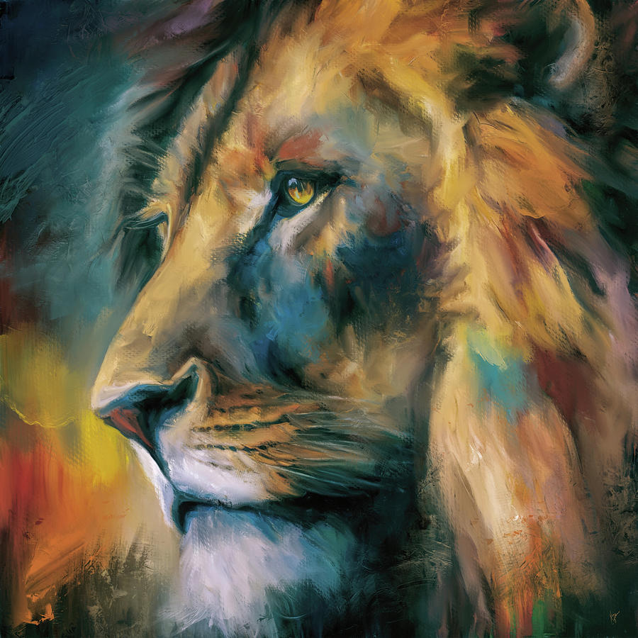 Expressive Lion Painting by Jai Johnson
