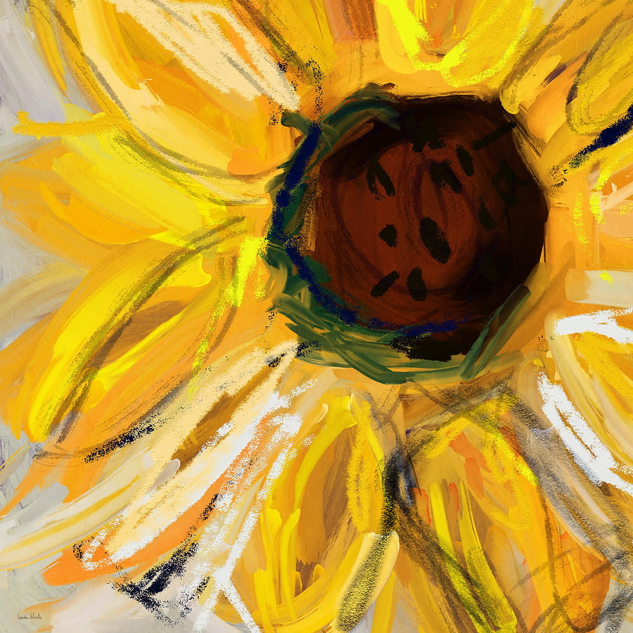 Expressive Sunflower- Art by Linda Woods Digital Art by Linda Woods