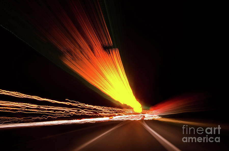 Expressway Abstract Night Photograph Photograph by PIPA Fine Art - Simply Solid
