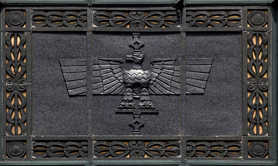 Stylized Eagle Symbol at Clarkson Fisher Federal Building - Trenton NJ Photograph by Ikonographia - Carol Highsmith