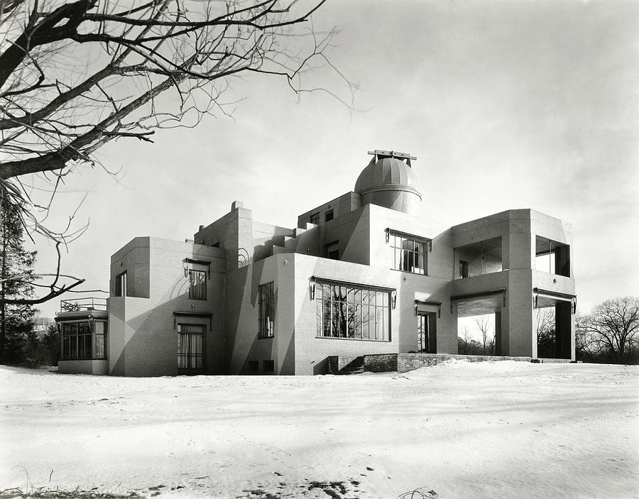Exterior of Modern Home in Winter Photograph by Peter Nyholm and F S Lincoln