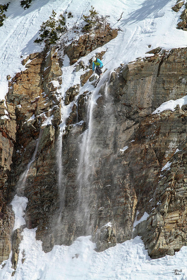 Winter Photograph - Extreme Competition Skier - Snowbird, Utah - IMG_9912e by Brett Pelletier