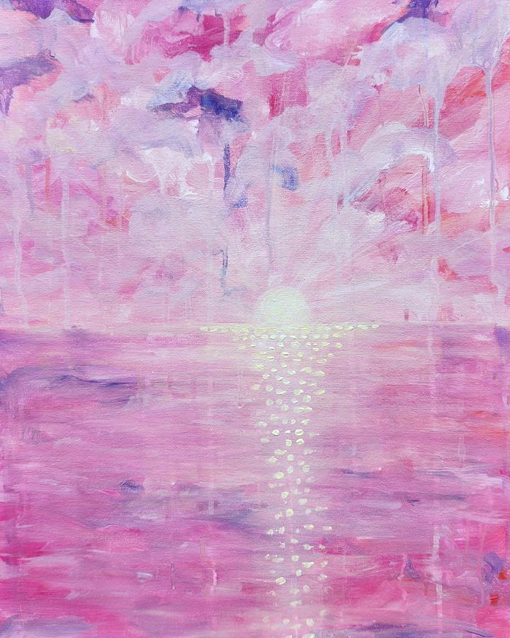 Extreme Sunset in Pink Painting by Lynne McQueen