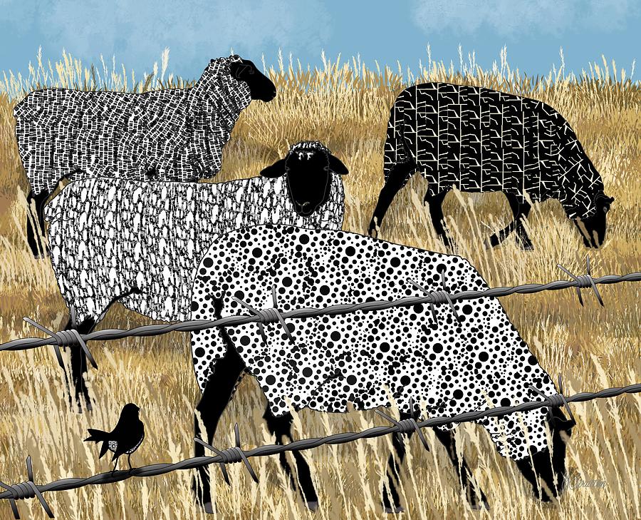 Extreme Value Adding - Patterned Sheep Drawing by Joan Stratton