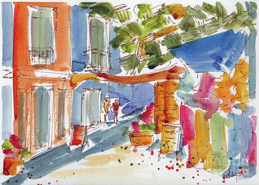 Exuberant Streetscape Phillipsburg Saint Maarten Expressionist Painting by Pat Katz
