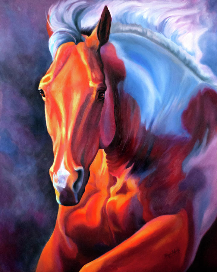 Exultant Modern Horse Art Painting by Renee Forth-Fukumoto