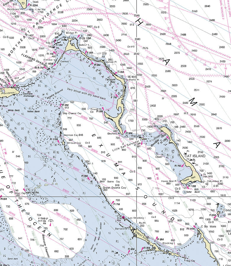 Exumas Bahamas Nautical Chart Digital Art by Sea Koast - Fine Art America