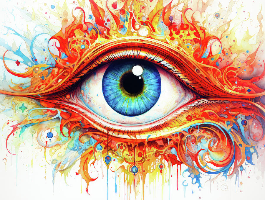 Eye 02 Decorative Watercolor Style Digital Art by Matthias Hauser