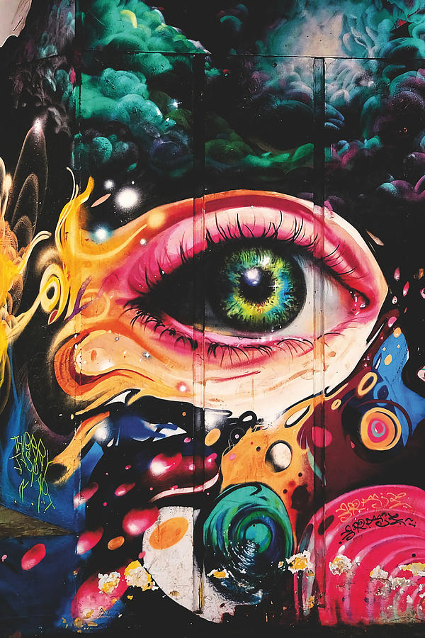 Eye Graffiti Mural Poster red Painting by Jackson Turner | Fine Art America