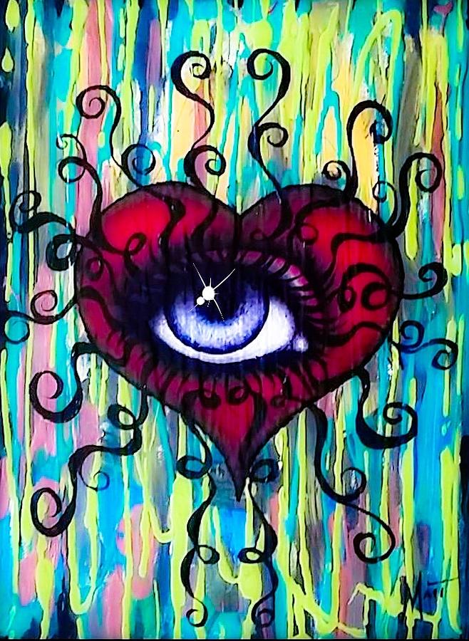 Eye Heart U Green Painting by Matt Mercer