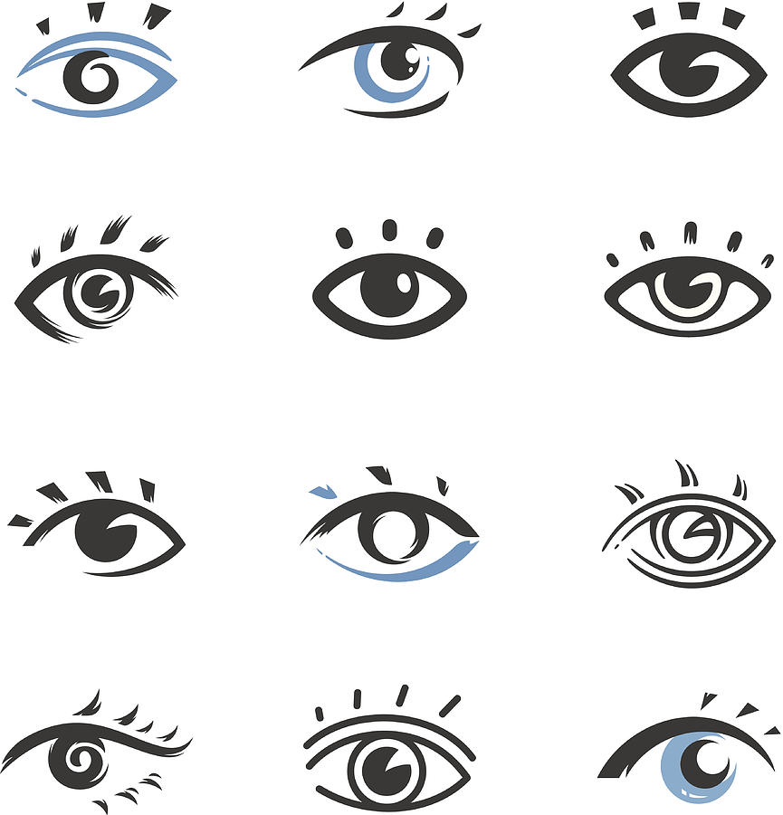 Eye icons Drawing by GoodGnom