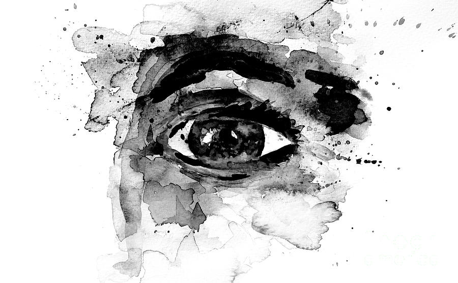 Eye in black and white Painting by Stella Levi
