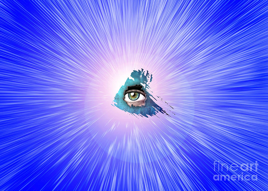 Eye in tunnel of stars Digital Art by Bruce Rolff