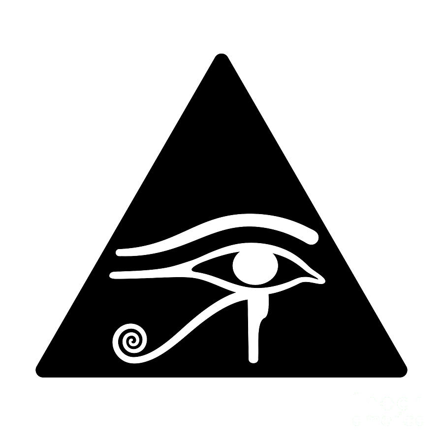 Eye of Horus, All-Seeing Eye of God, in black triangle or pyramid ...