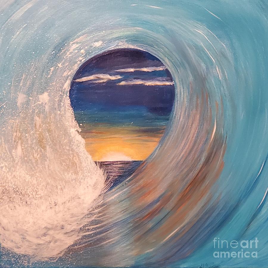 Eye of the Barrel Wave Painting by Elizabeth Dale Mauldin