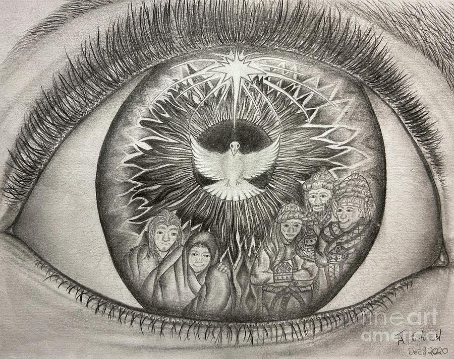 Eye of the Christ Child Drawing by TNT Artspirations