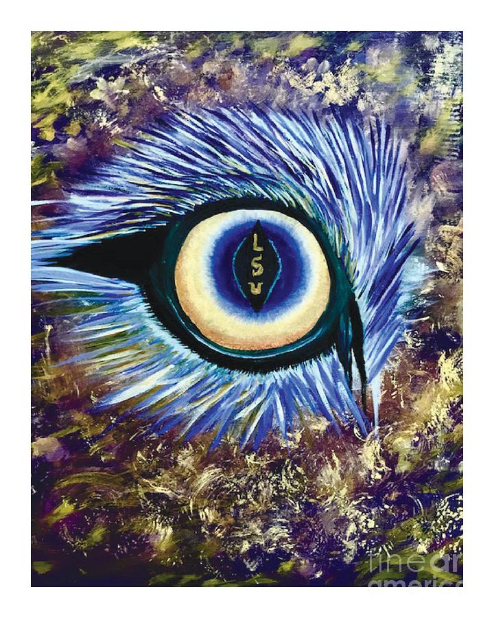 Eye of the  LSU Tiger Painting by Monica Hebert