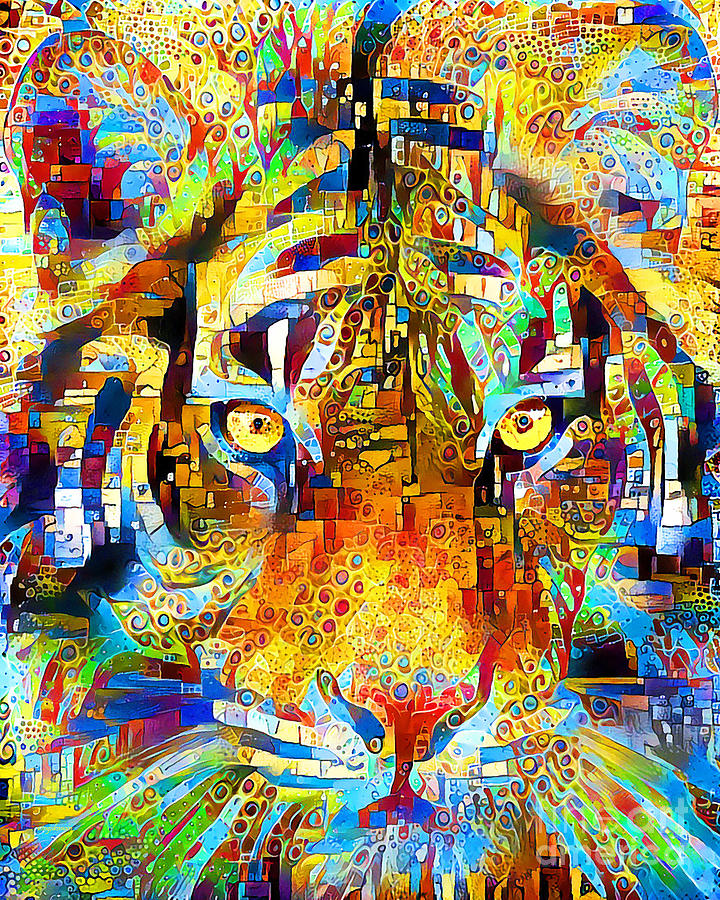 Eye of The TIger in Contemporary Vibrant Happy Color Motif 20200502 Photograph by Wingsdomain Art and Photography