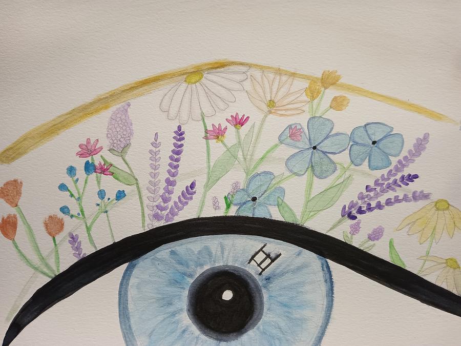 Eye with Flowers  Painting by Vale Anoai