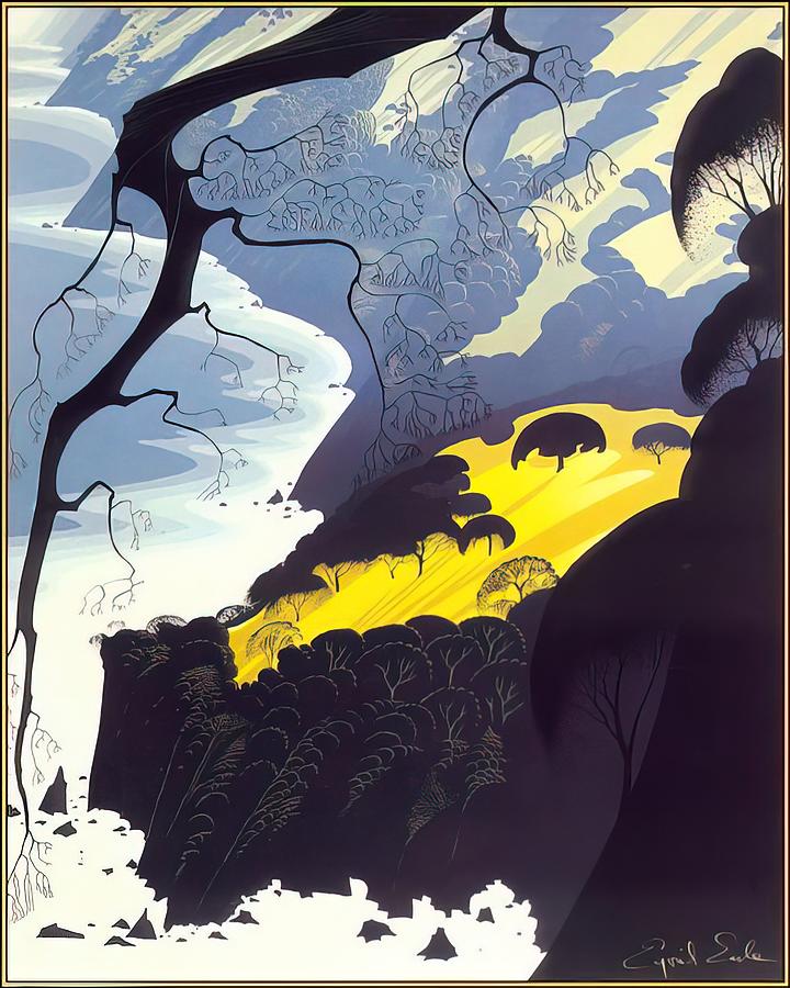 Eyvind Earle Carmel Highlands Painting By Elizabeth Charlotte Fine