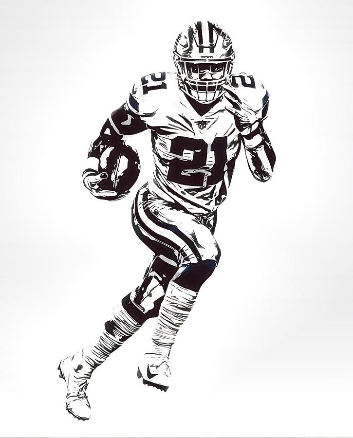 Ezekiel Elliott Dallas Cowboys Watercolor Strokes Pixel Art 50 Mixed Media  by Joe Hamilton - Pixels