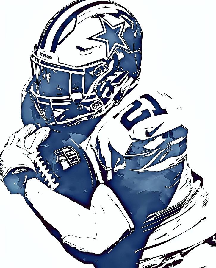 Ezekiel Elliott DALLAS COWBOYS OIL ART SERIES 3 Poster by Joe Hamilton -  Pixels