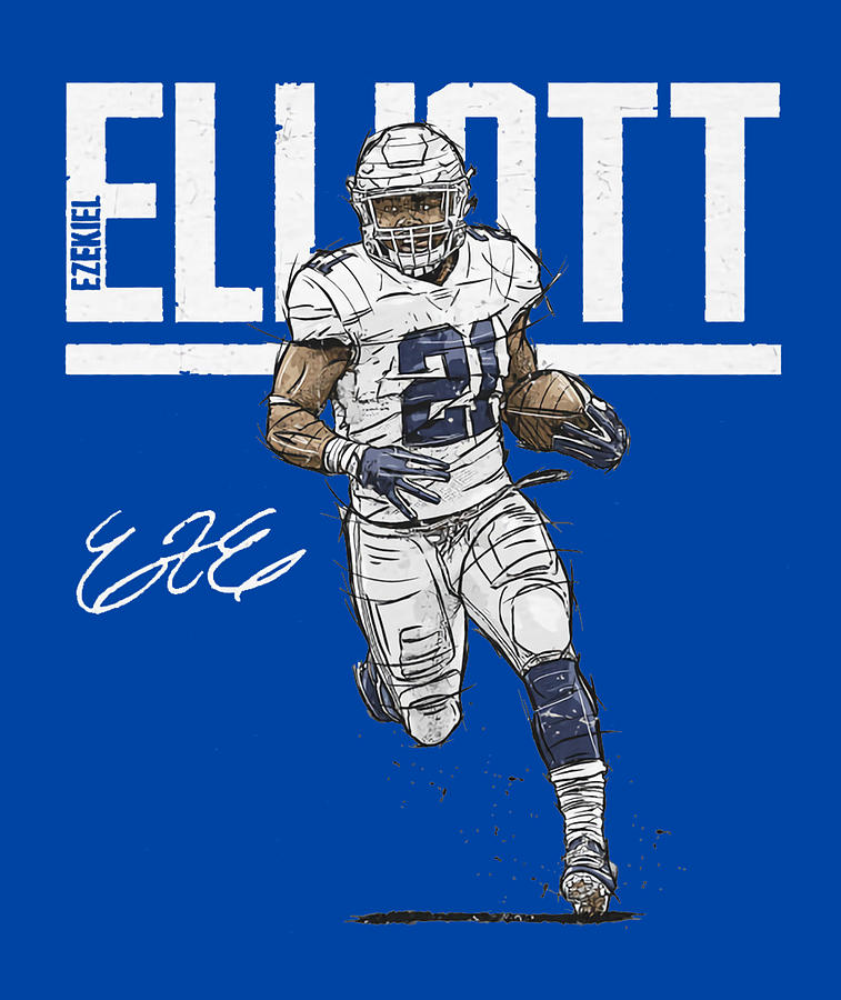 Ezekiel Elliott Hyper Digital Art by Kelvin Kent | Fine Art America