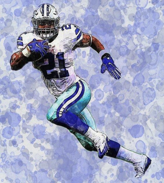 Ezekiel Elliott Watercolors Digital Art by Bob Smerecki - Fine Art America