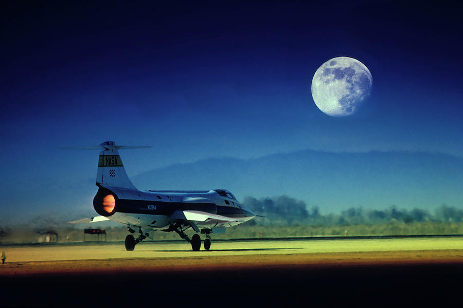 F-104 Starfighter Moon Mixed Media by Erik Simonsen