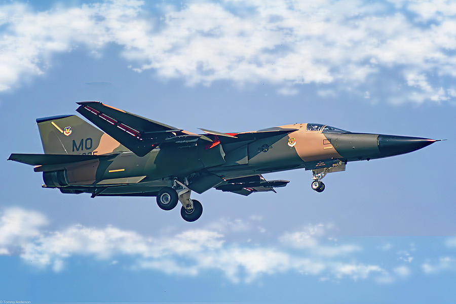 F-111 Aardvark landing Photograph by Tommy Anderson