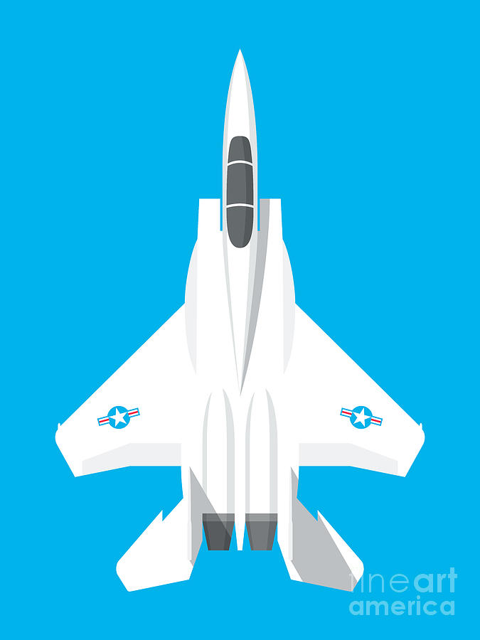 Eagle Digital Art - F-15 Eagle Fighter Jet Aircraft - Blue by Organic Synthesis