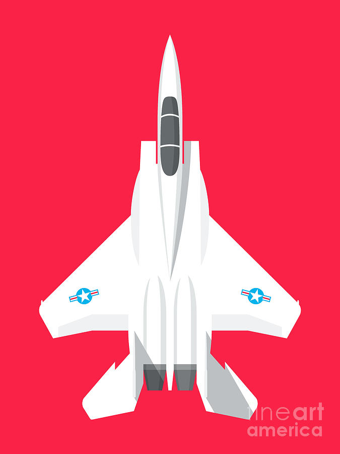 Eagle Digital Art - F-15 Eagle Fighter Jet Aircraft - Crimson by Organic Synthesis
