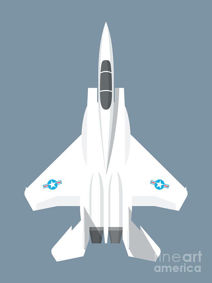 Eagle Digital Art - F-15 Eagle Fighter Jet Aircraft - Slate by Organic Synthesis