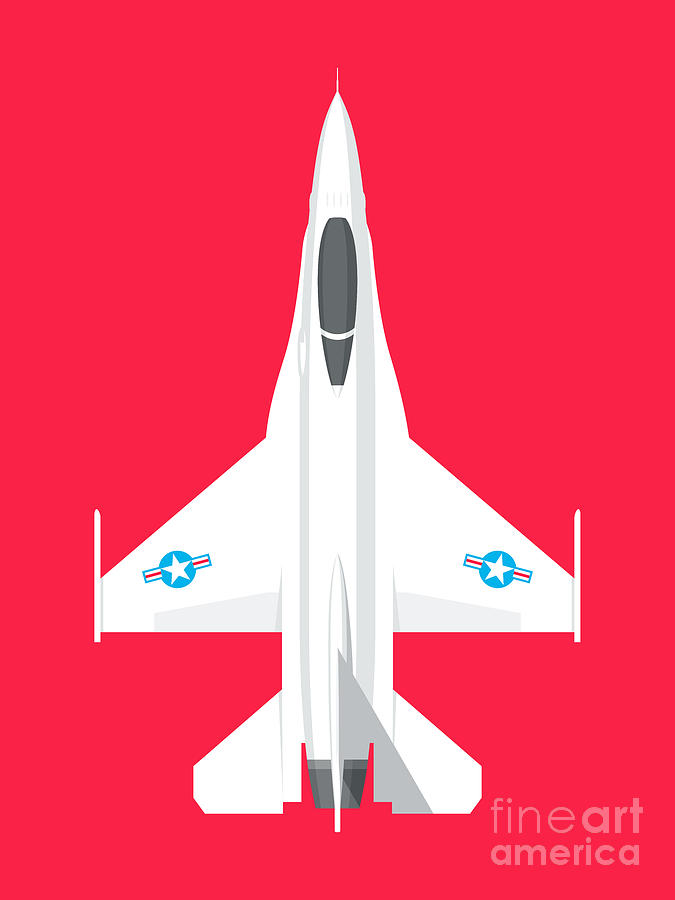 Falcon Digital Art - F-16 Falcon Fighter Jet Aircraft - Crimson by Organic Synthesis
