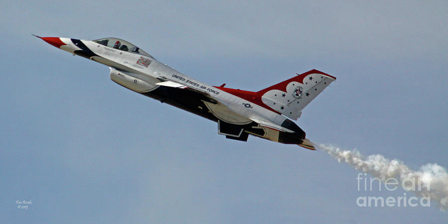 Falcon Photograph - An F-16C Thunderbird Soloist Number Six Performs Its Aerobatic Routine by Ken Bosak